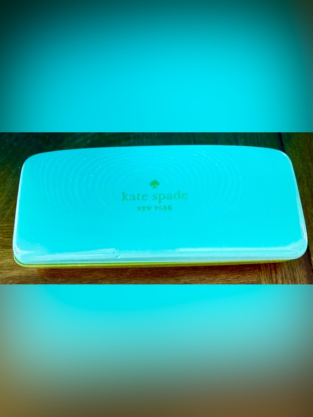 kate spade Turquoise Hard Eyeglass Case with Gold Logo